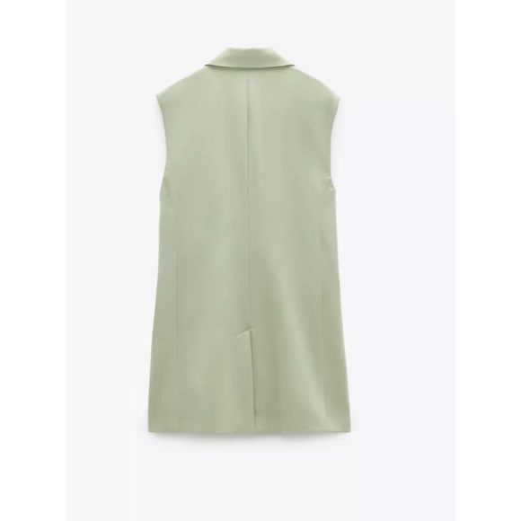 Zara Double Breasted Vest Blazer Green Size L NWT - Picture 17 of 17